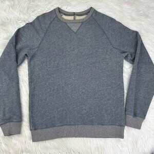 Life After Denim Mens Heathered‎ Navy Blue Raglan Crewneck Sweatshirt Small
